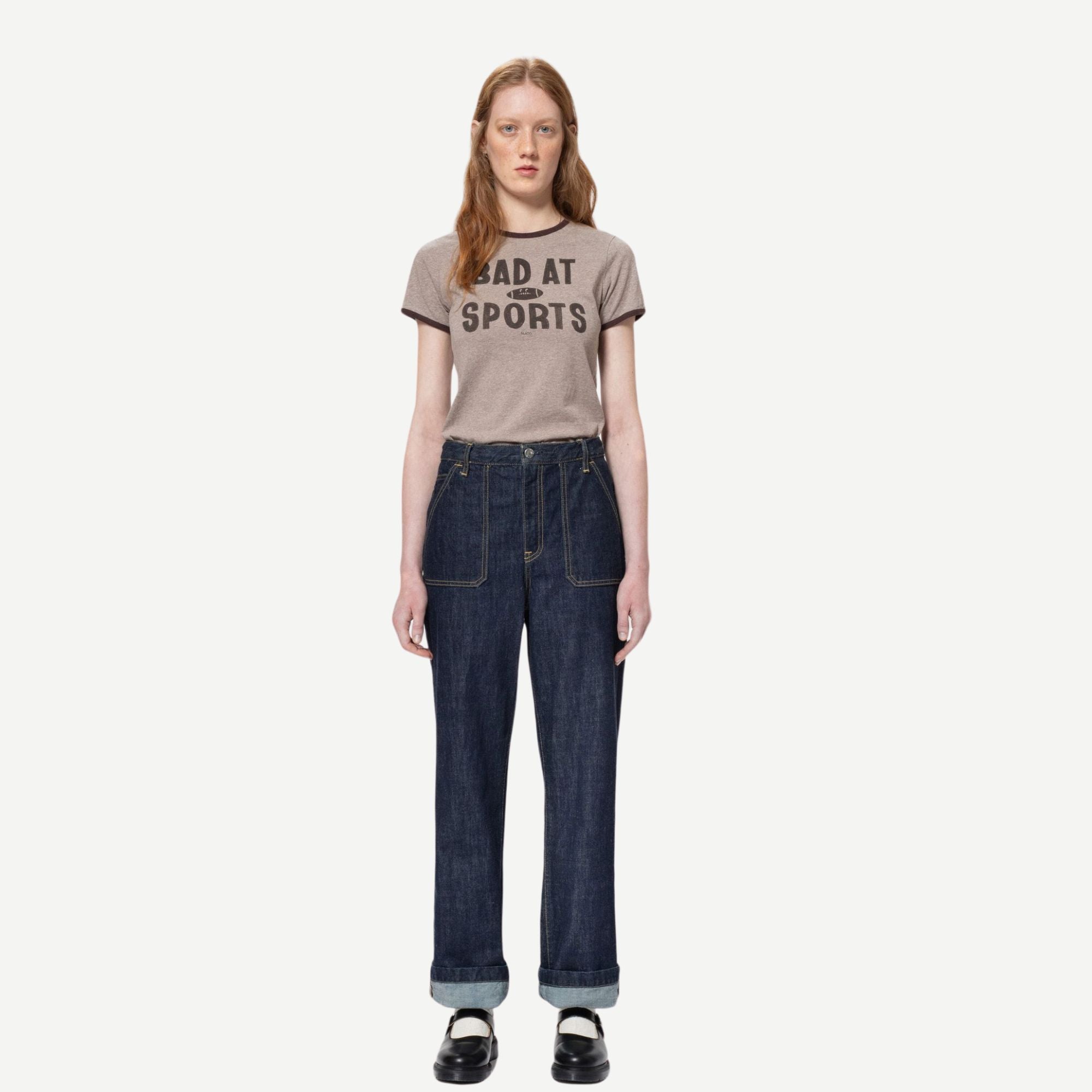 Women's High Waist Patchwork Distressed Denim Jeans - Vintage Straight Leg Pants In Khaki - View #6