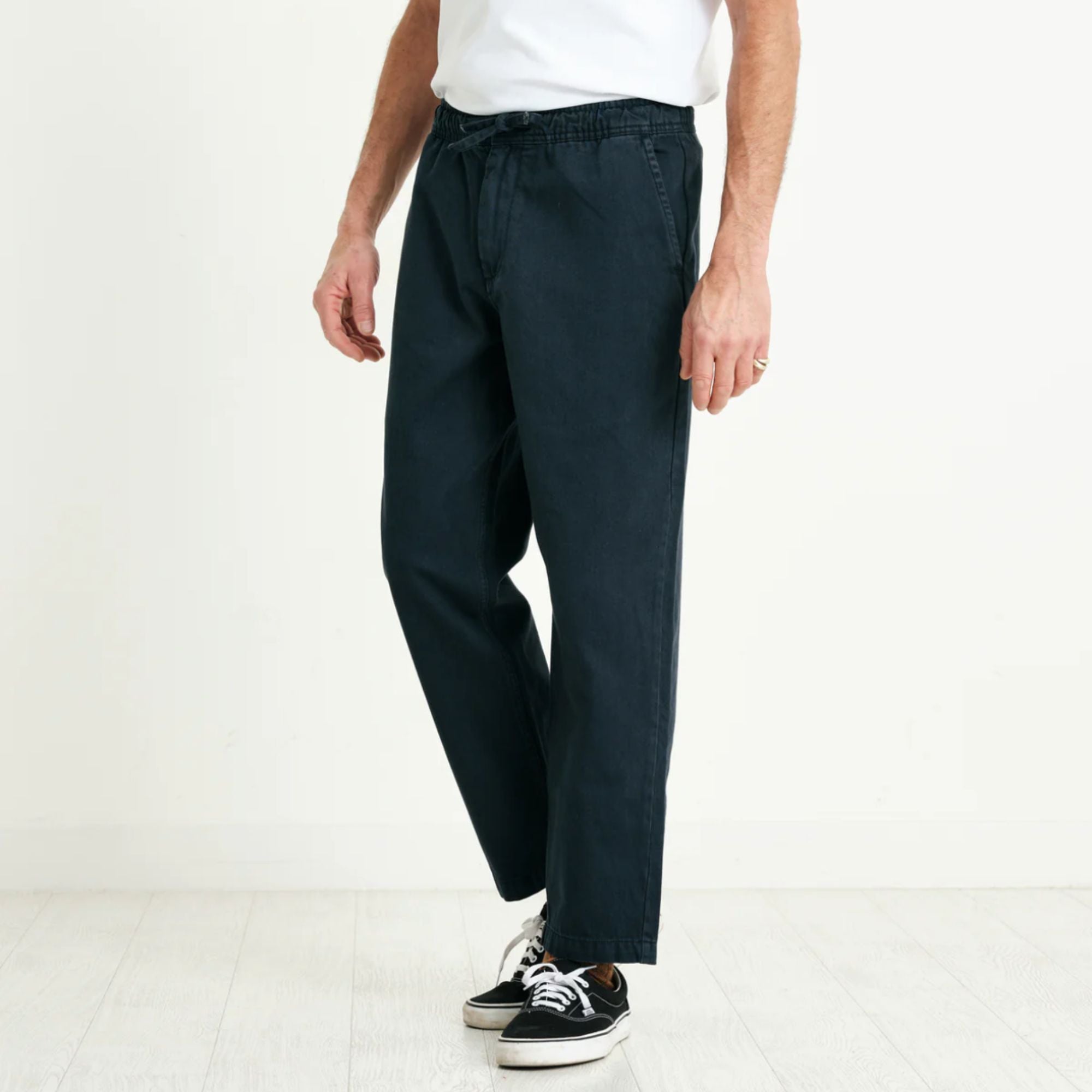 Wax Kurt Trouser - Navy - Longer Leg Organic Cotton Twill – RUSKIN