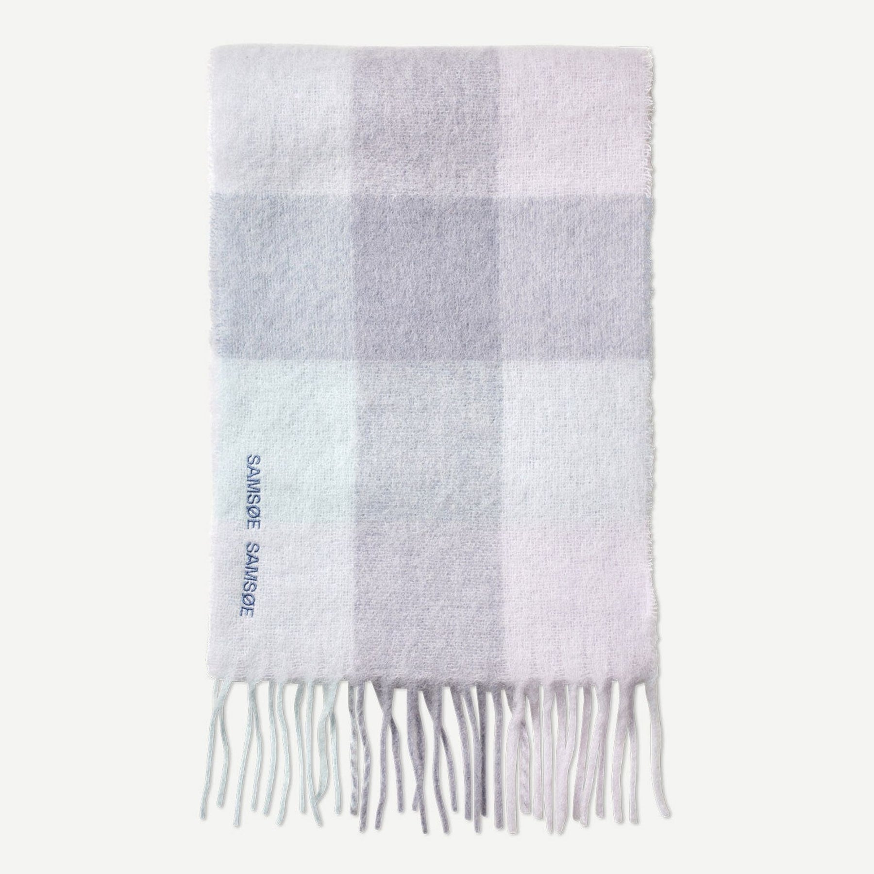 Samsoe Samsoe Scarf - Blue Check - Alex Scarf Misty Blue Check – RUSKIN